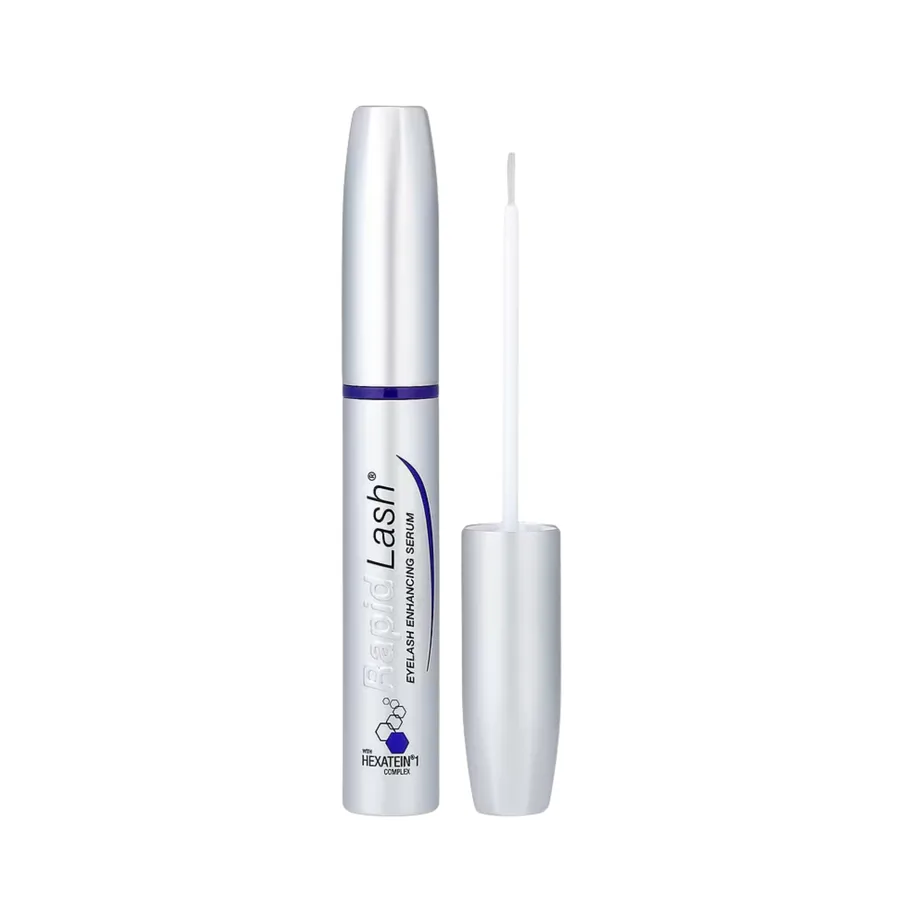 RapidLash Eyelash Enhancing Serum — flacone del siero per ciglia su fondo bianco